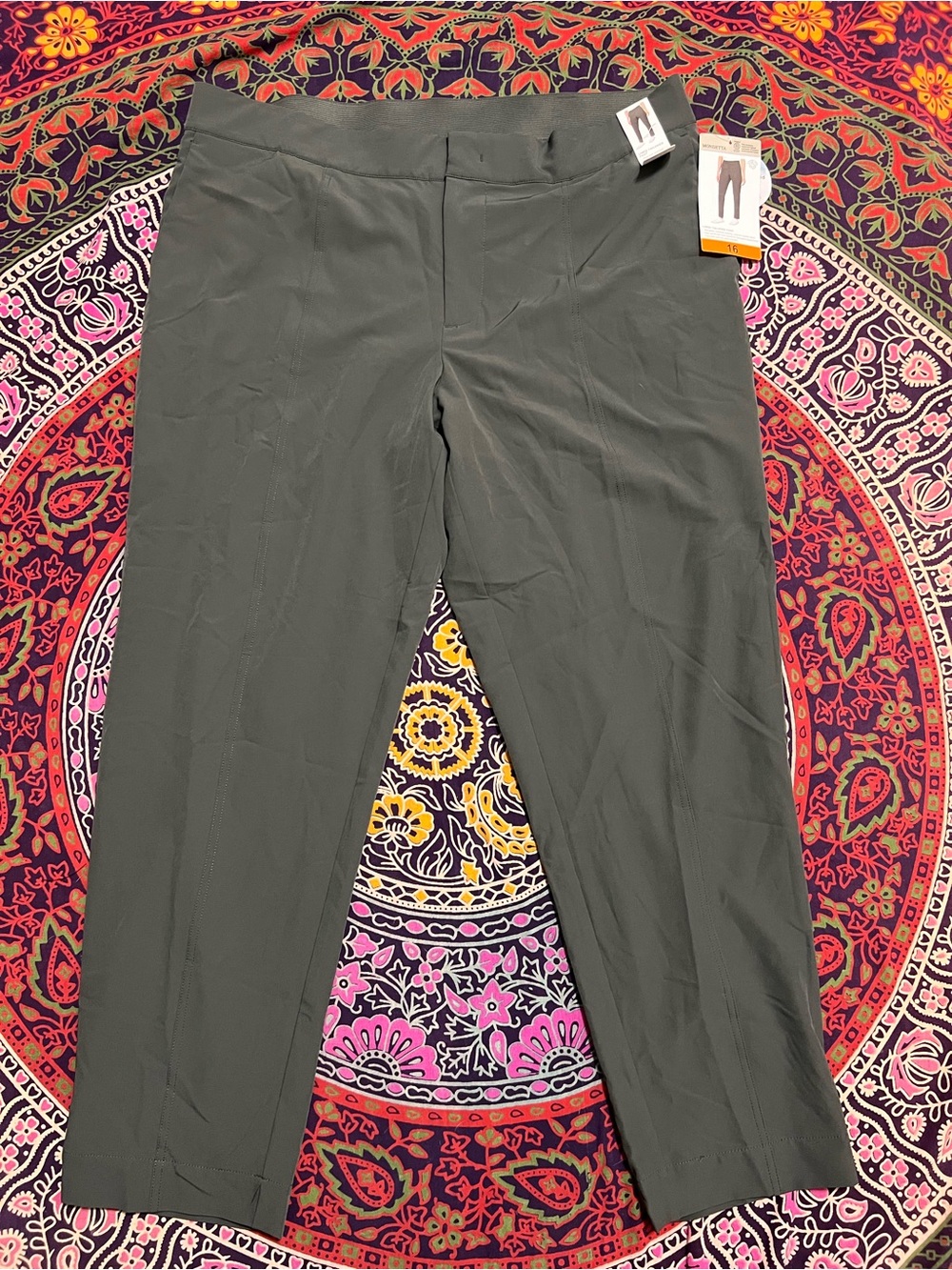 Mondetta Lined Tailored Olive Green Stretch Dress Pants NWT